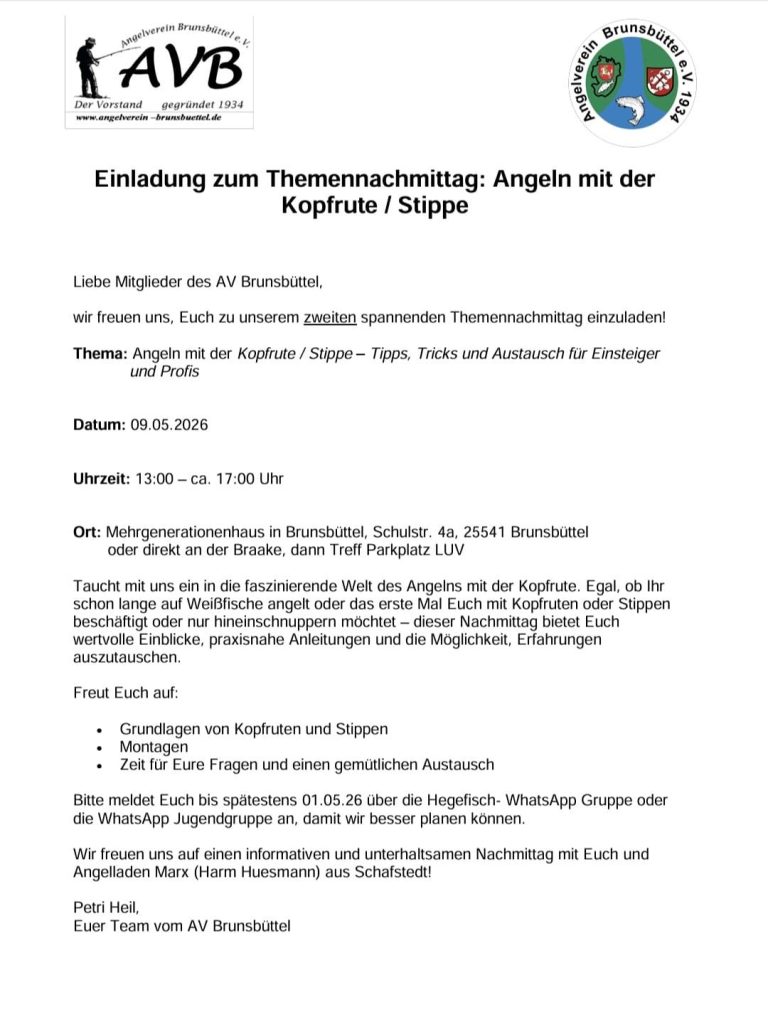 Wir laden zum Themennachmittag ein!!